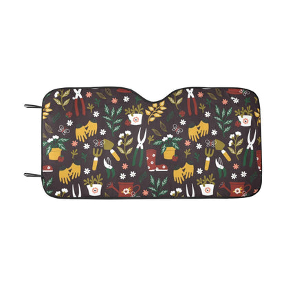 Gardening Pattern Print Design G05 Car Sun Shade-JorJune