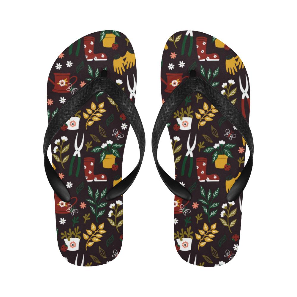 Gardening Pattern Print Design G05 Flip Flops-JorJune