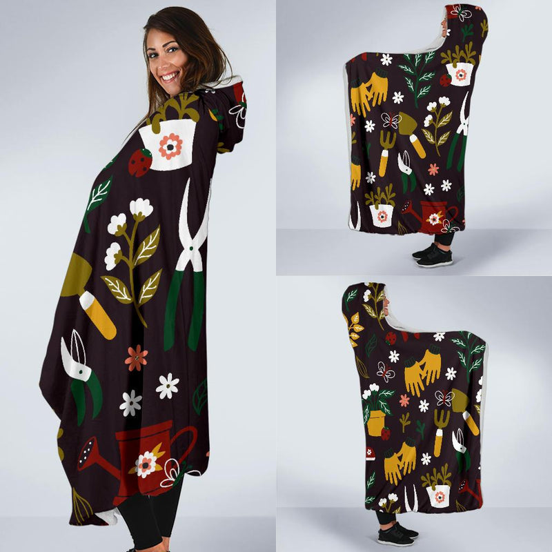 Gardening Pattern Print Design G05 Hooded Blanket-JORJUNE.COM