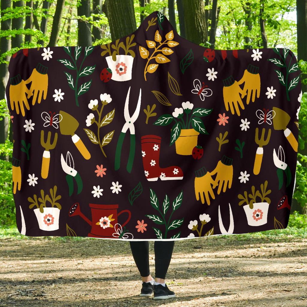 Gardening Pattern Print Design G05 Hooded Blanket-JORJUNE.COM