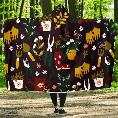 Gardening Pattern Print Design G05 Hooded Blanket-JORJUNE.COM