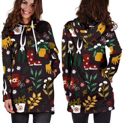 Gardening Pattern Print Design G05 Women Hoodie Dress