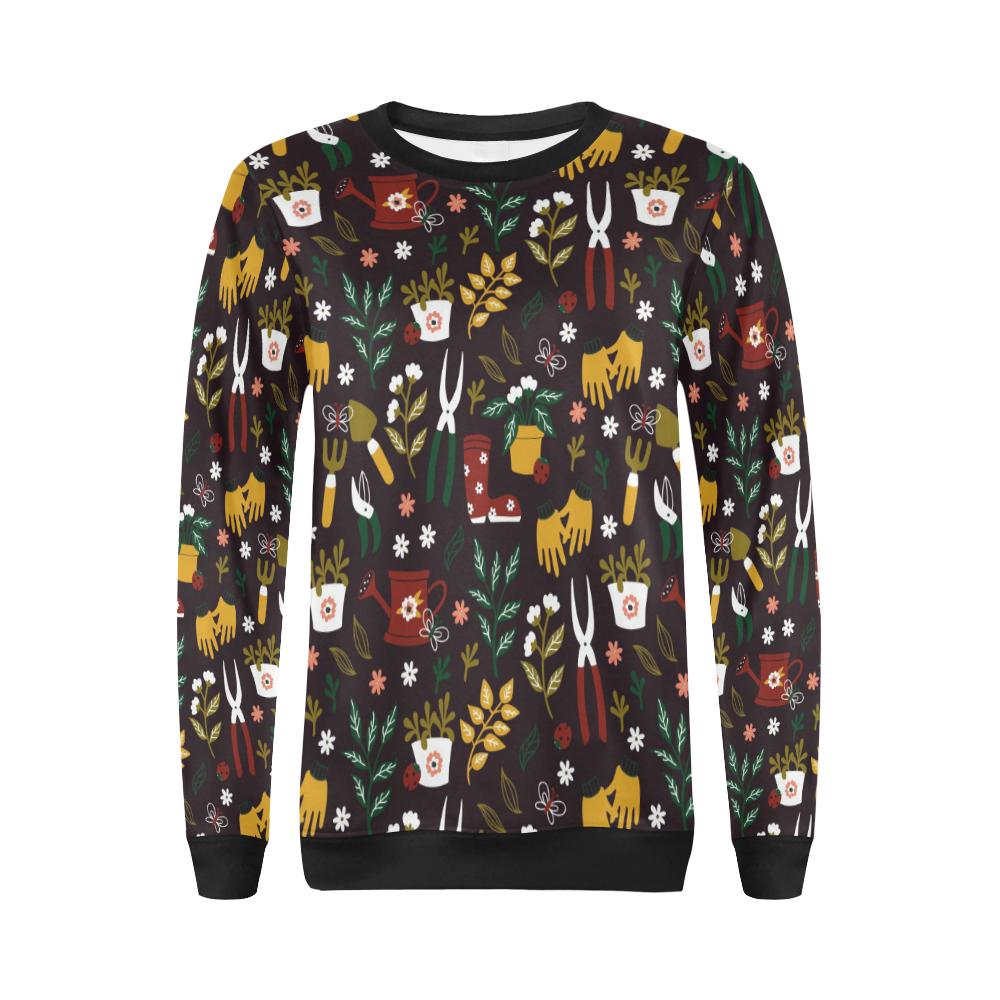 Gardening Pattern Print Design G05 Women Long Sleeve Sweatshirt-JorJune