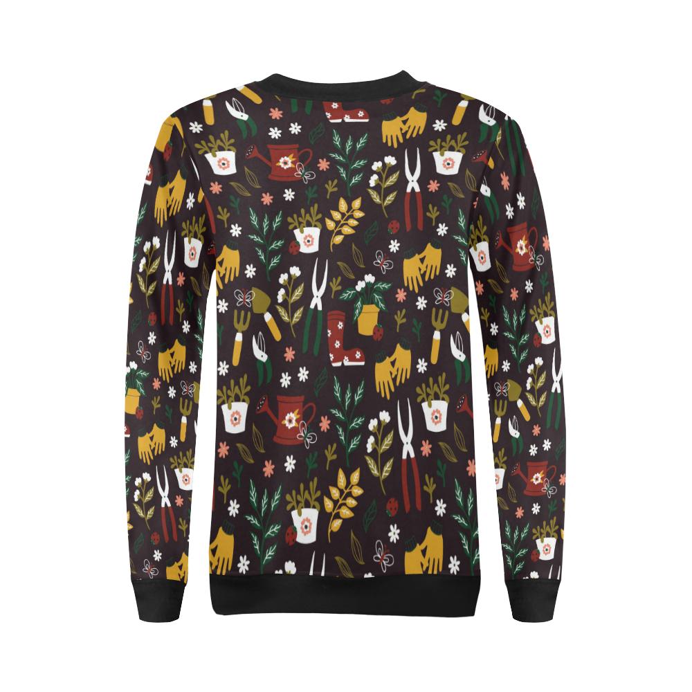 Gardening Pattern Print Design G05 Women Long Sleeve Sweatshirt-JorJune