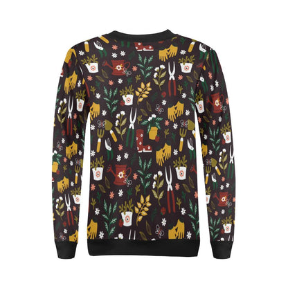 Gardening Pattern Print Design G05 Women Long Sleeve Sweatshirt-JorJune