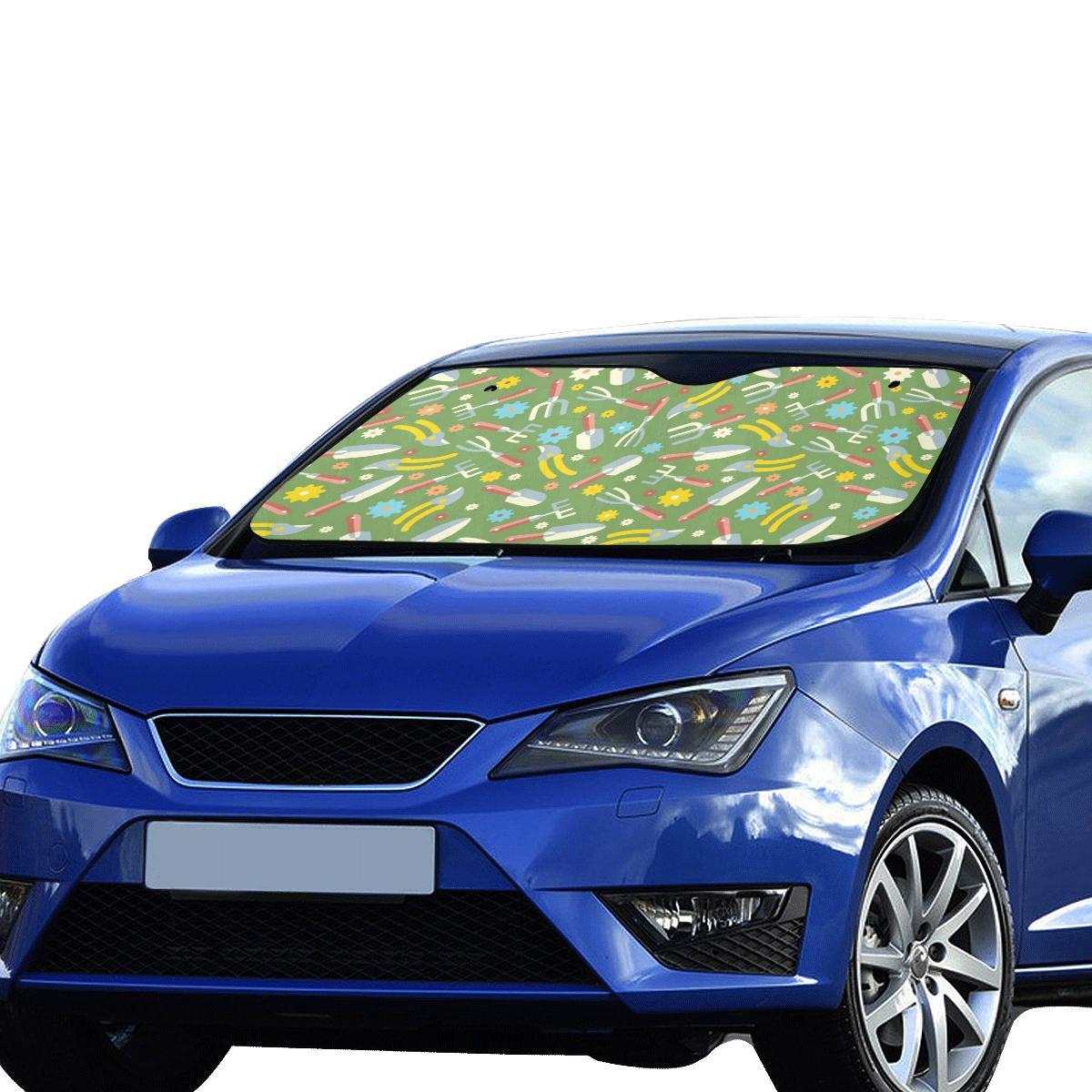 Gardening Pattern Print Design G06 Car Sun Shade-JorJune