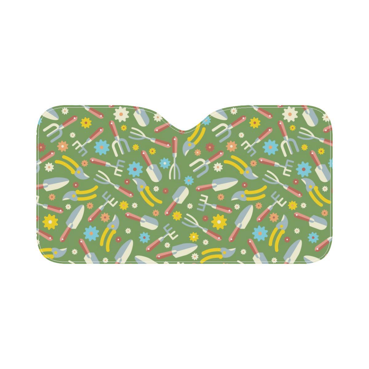 Gardening Pattern Print Design G06 Car Sun Shade-JorJune