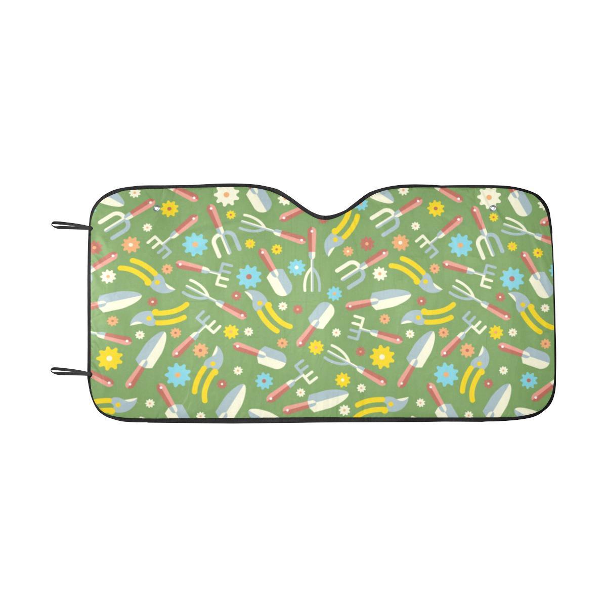 Gardening Pattern Print Design G06 Car Sun Shade-JorJune