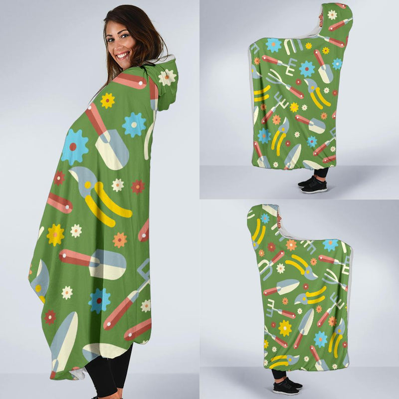 Gardening Pattern Print Design G06 Hooded Blanket-JORJUNE.COM