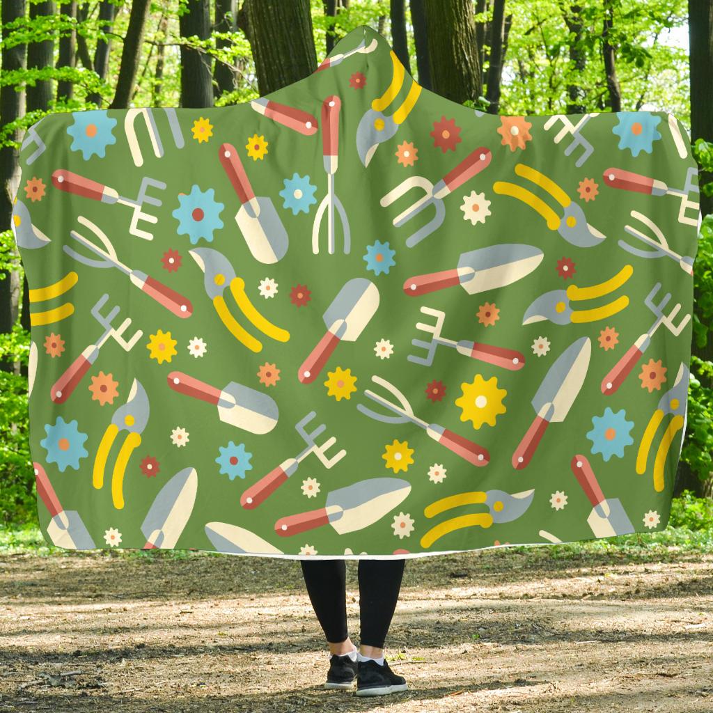 Gardening Pattern Print Design G06 Hooded Blanket-JORJUNE.COM