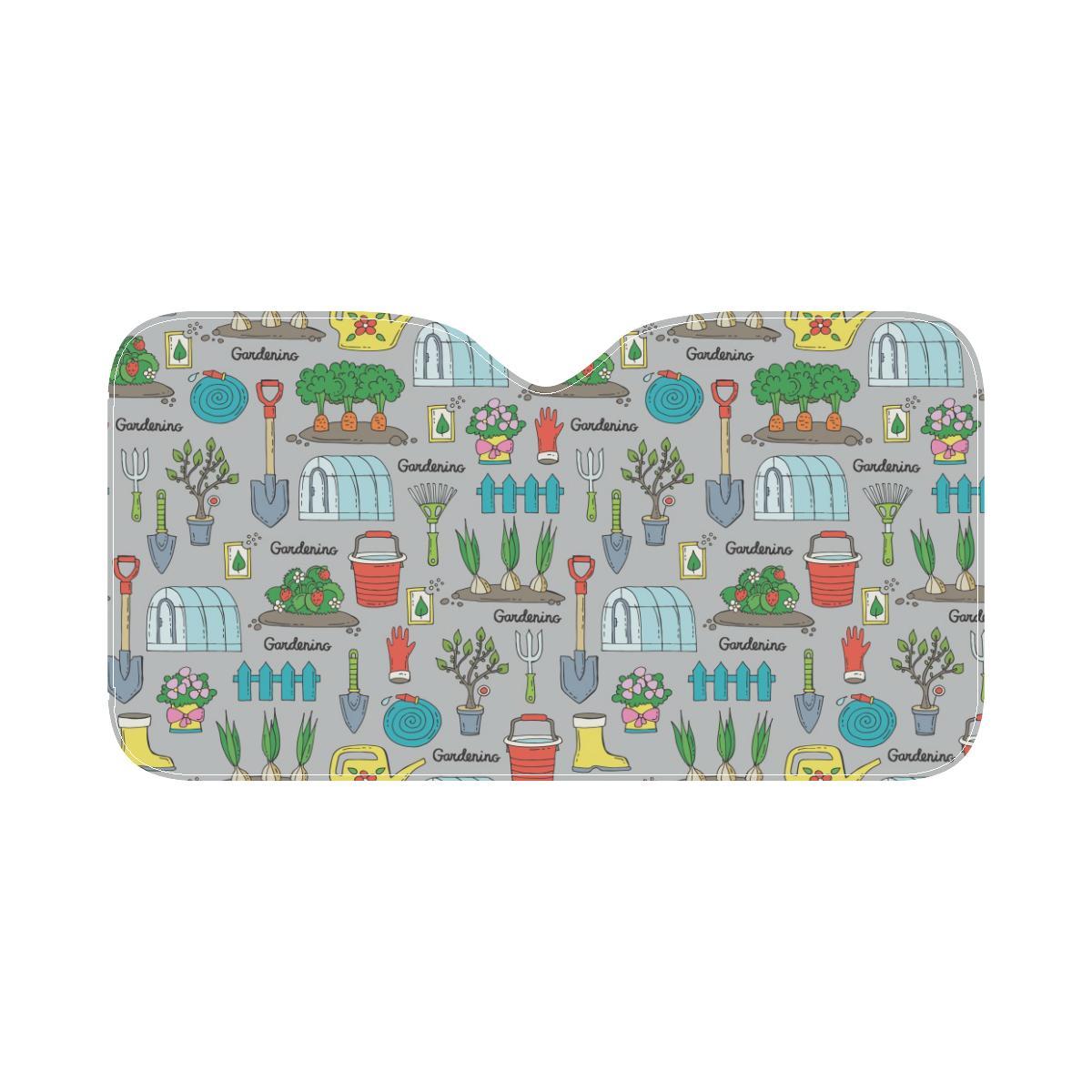 Gardening Pattern Print Design G07 Car Sun Shade-JorJune