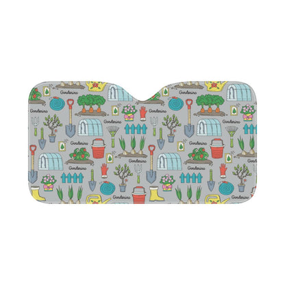 Gardening Pattern Print Design G07 Car Sun Shade-JorJune