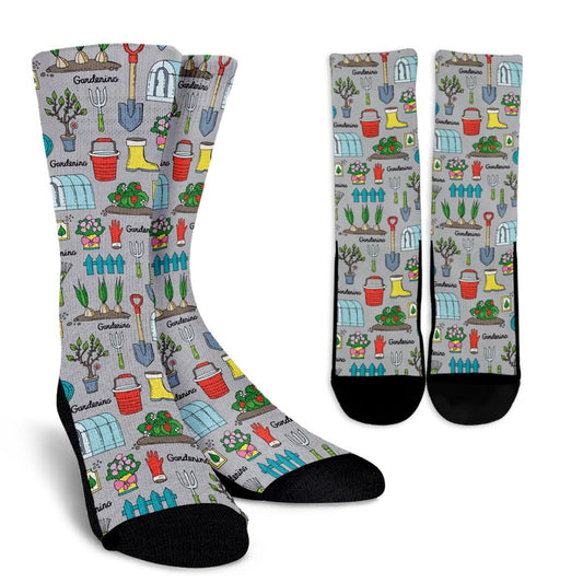 Gardening Pattern Print Design G07 Crew Socks-JORJUNE.COM