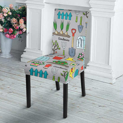 Gardening Pattern Print Design G07 Dining Chair Slipcover-JORJUNE.COM