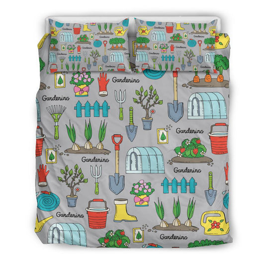 Gardening Pattern Print Design G07 Duvet Cover Bedding Set-JORJUNE.COM
