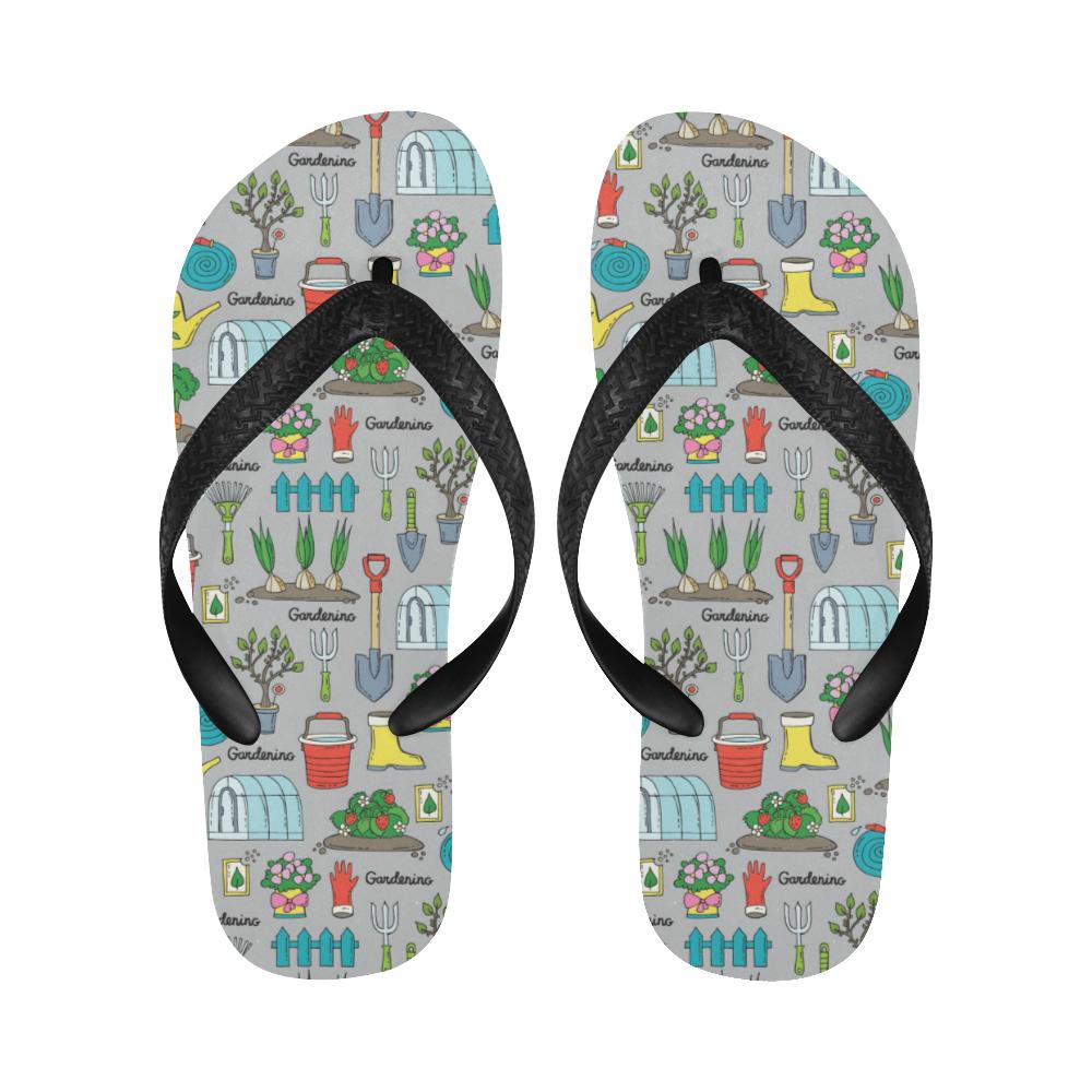 Gardening Pattern Print Design G07 Flip Flops-JorJune