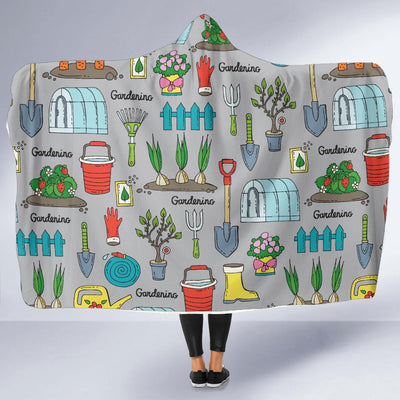 Gardening Pattern Print Design G07 Hooded Blanket-JORJUNE.COM