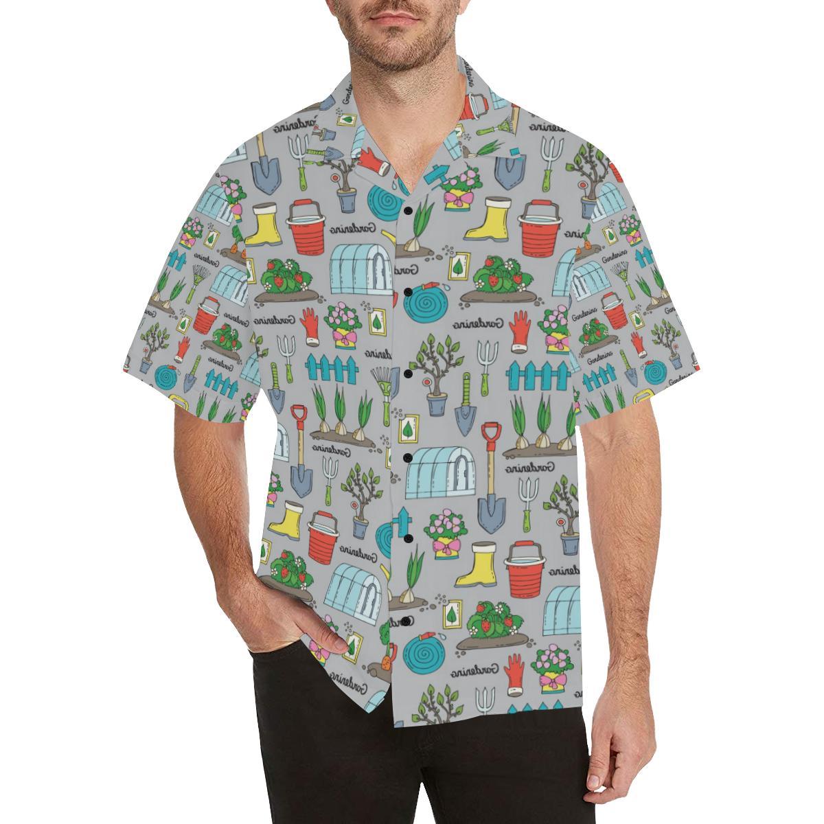 Gardening Pattern Print Design G07 Men Hawaiian Shirt-JorJune
