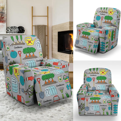 Gardening Pattern Print Design G07 Recliner Slipcover-JORJUNE.COM