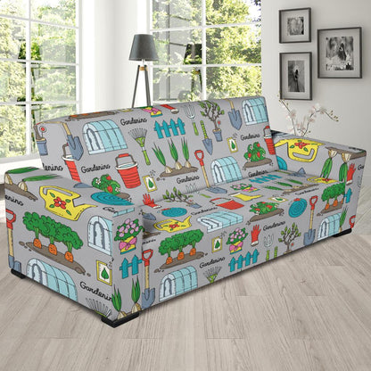 Gardening Pattern Print Design G07 Sofa Slipcover-JORJUNE.COM