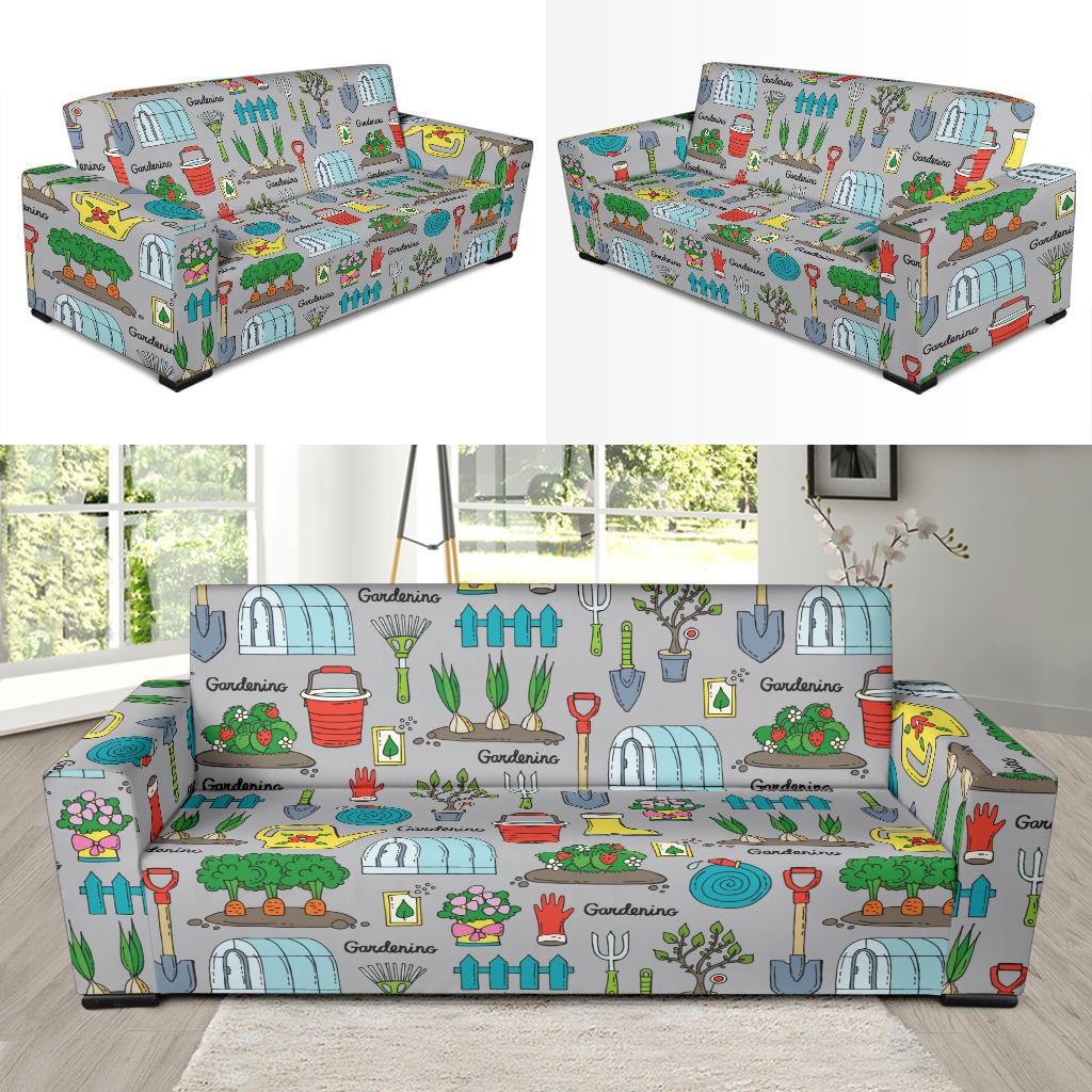 Gardening Pattern Print Design G07 Sofa Slipcover-JORJUNE.COM