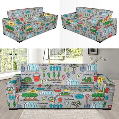 Gardening Pattern Print Design G07 Sofa Slipcover-JORJUNE.COM