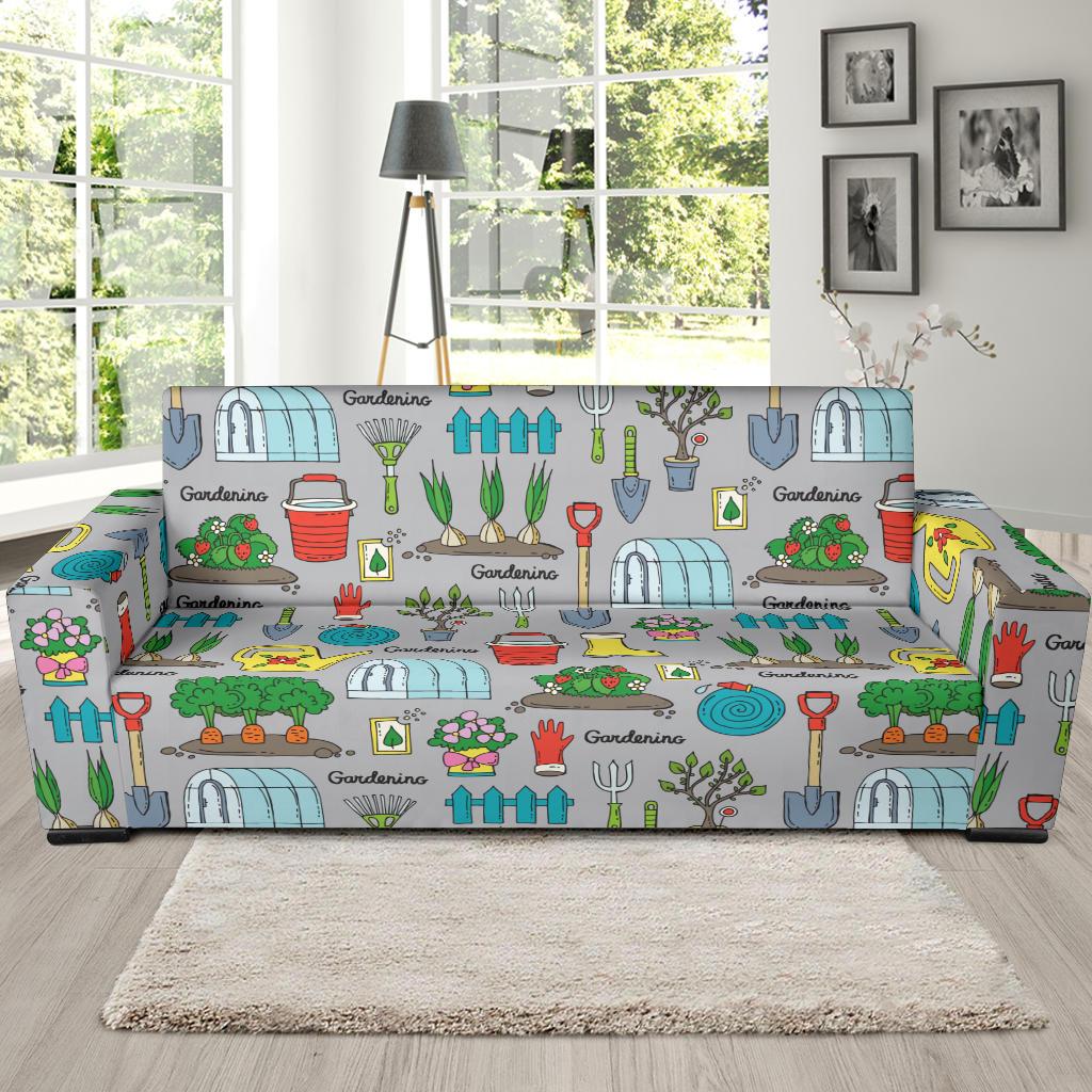 Gardening Pattern Print Design G07 Sofa Slipcover-JORJUNE.COM