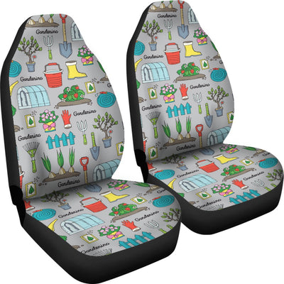 Gardening Pattern Print Design G07 Universal Fit Car Seat Covers-JorJune