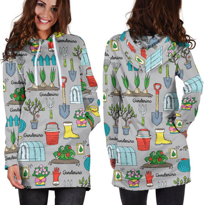 Gardening Pattern Print Design G07 Women Hoodie Dress