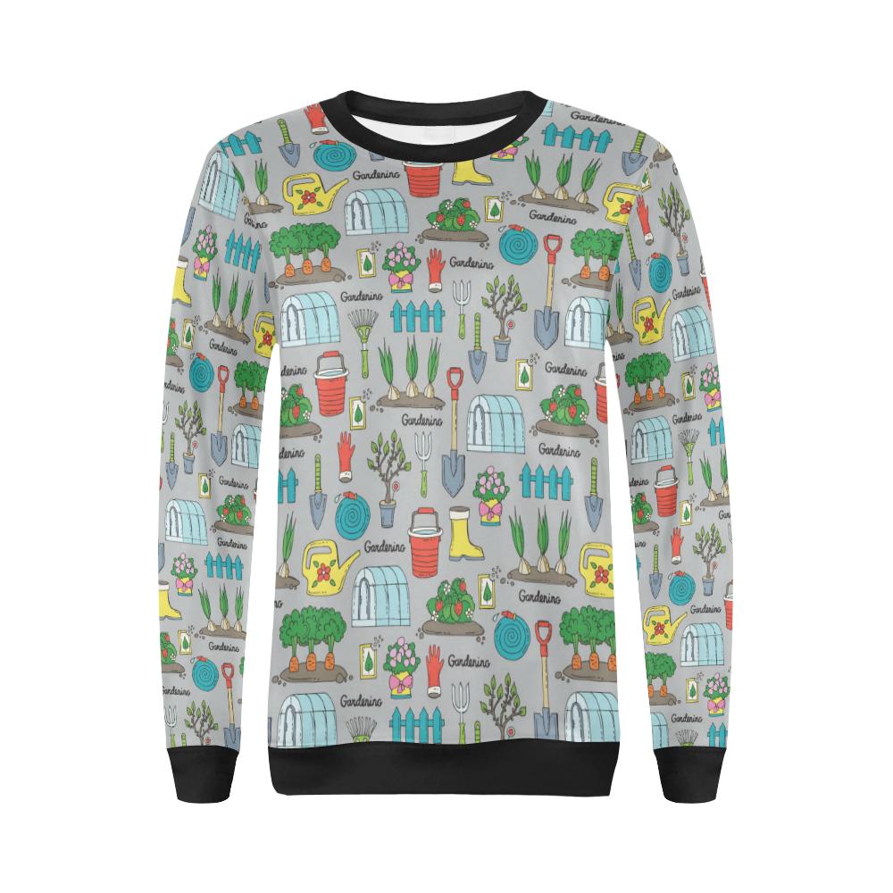 Gardening Pattern Print Design G07 Women Long Sleeve Sweatshirt-JorJune