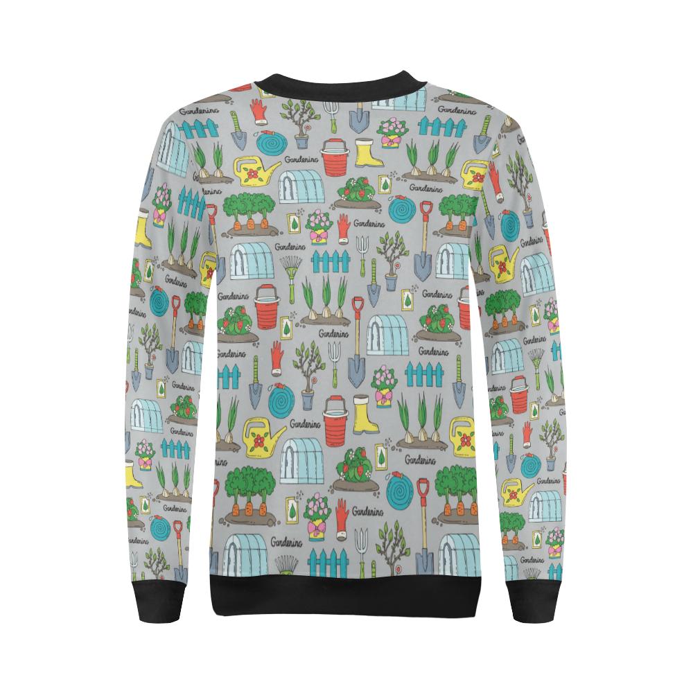 Gardening Pattern Print Design G07 Women Long Sleeve Sweatshirt-JorJune