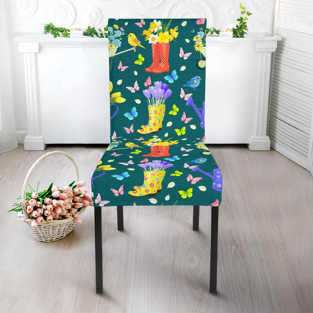 Gardening Pattern Print Design G08 Dining Chair Slipcover-JORJUNE.COM