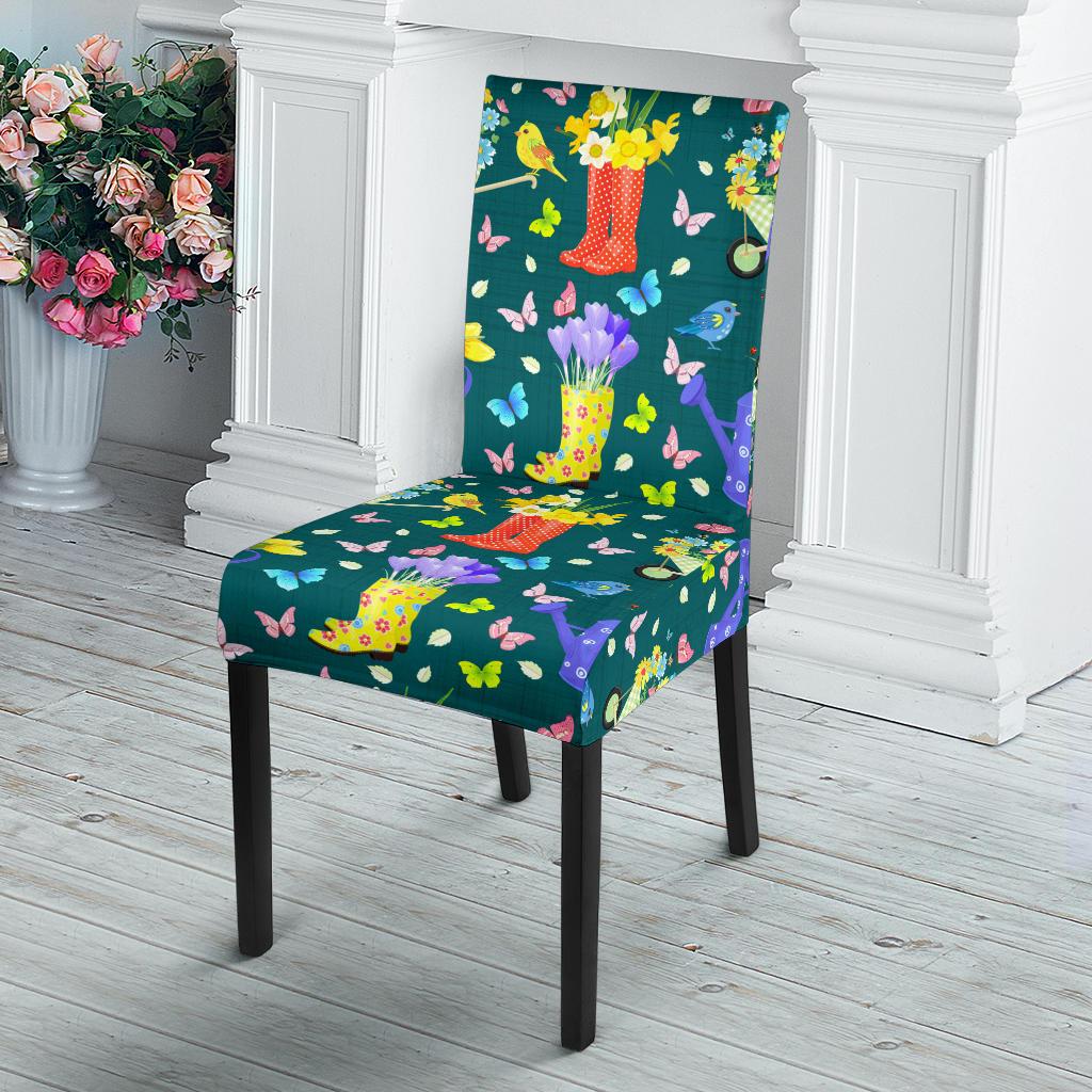 Gardening Pattern Print Design G08 Dining Chair Slipcover-JORJUNE.COM
