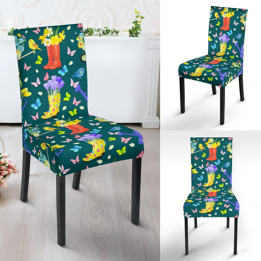 Gardening Pattern Print Design G08 Dining Chair Slipcover-JORJUNE.COM