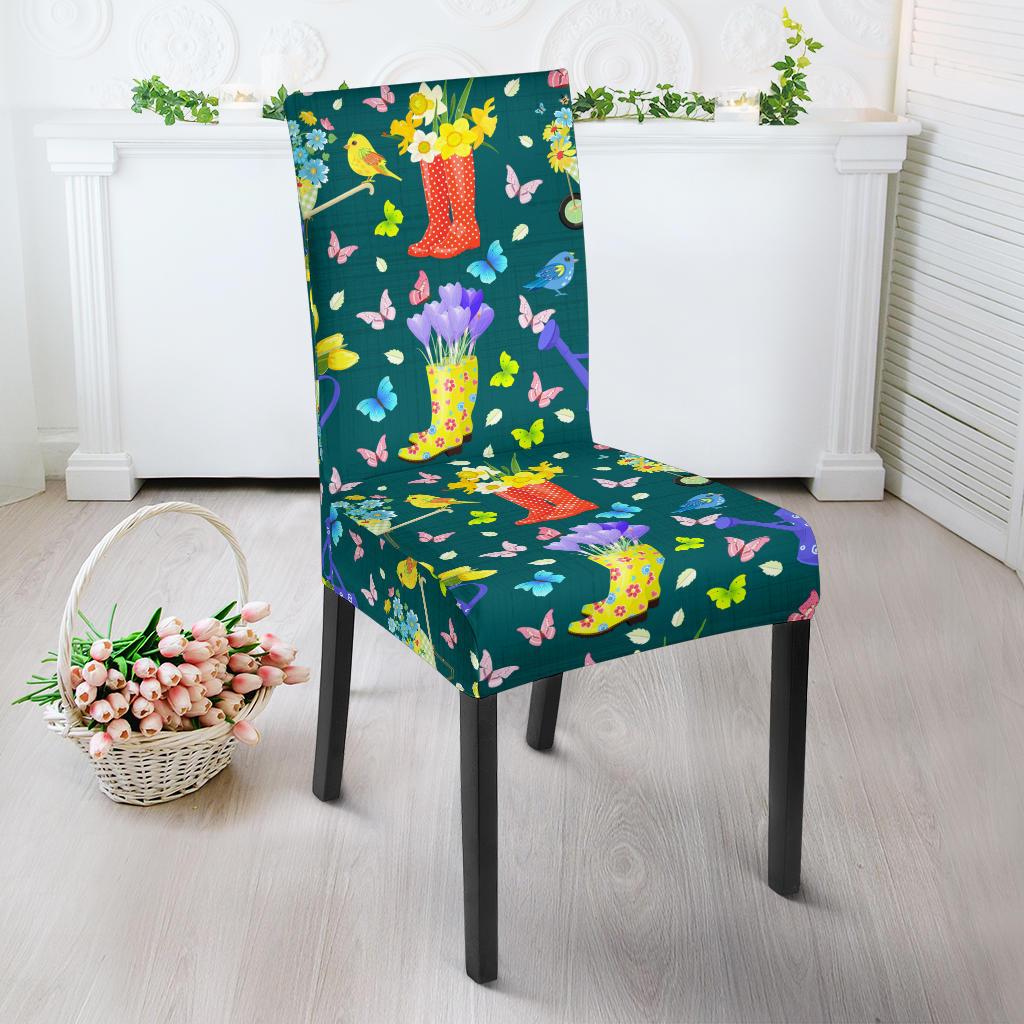 Gardening Pattern Print Design G08 Dining Chair Slipcover-JORJUNE.COM
