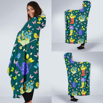 Gardening Pattern Print Design G08 Hooded Blanket-JORJUNE.COM