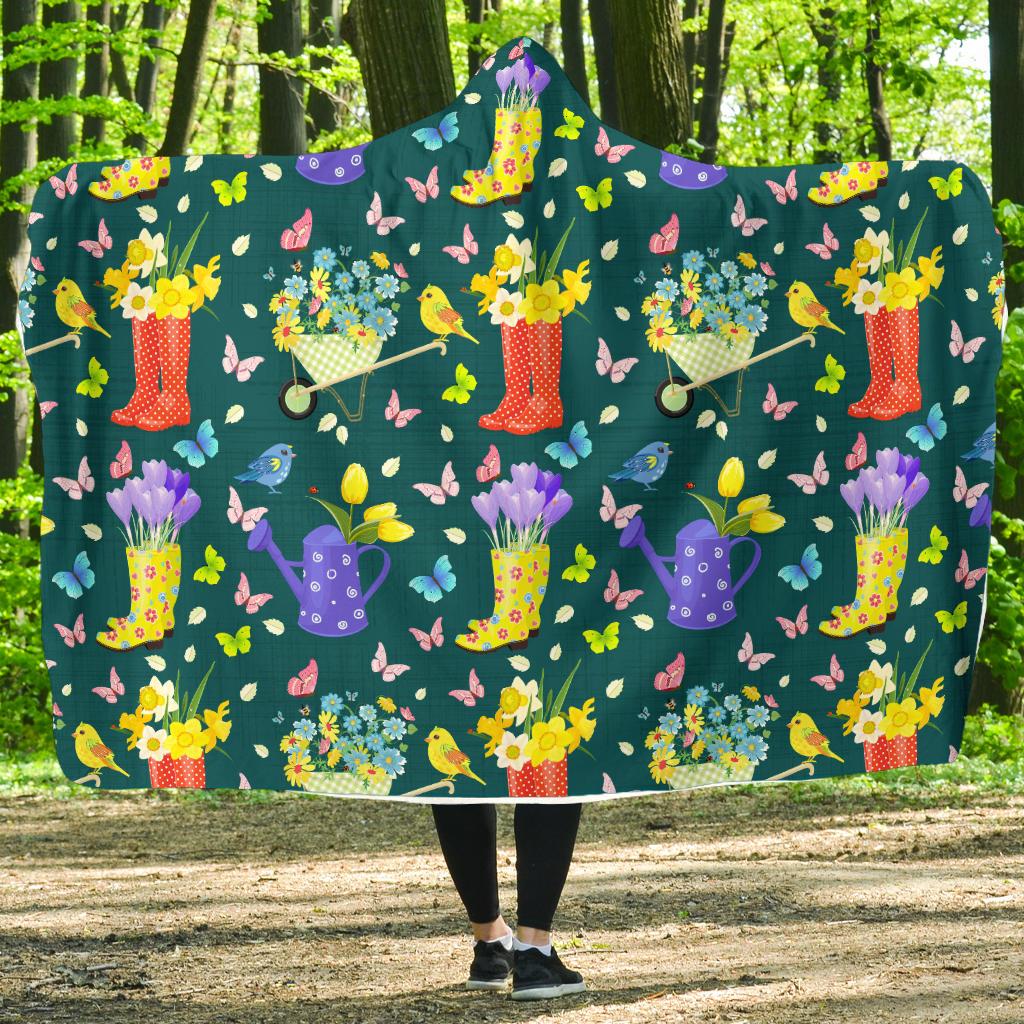 Gardening Pattern Print Design G08 Hooded Blanket-JORJUNE.COM