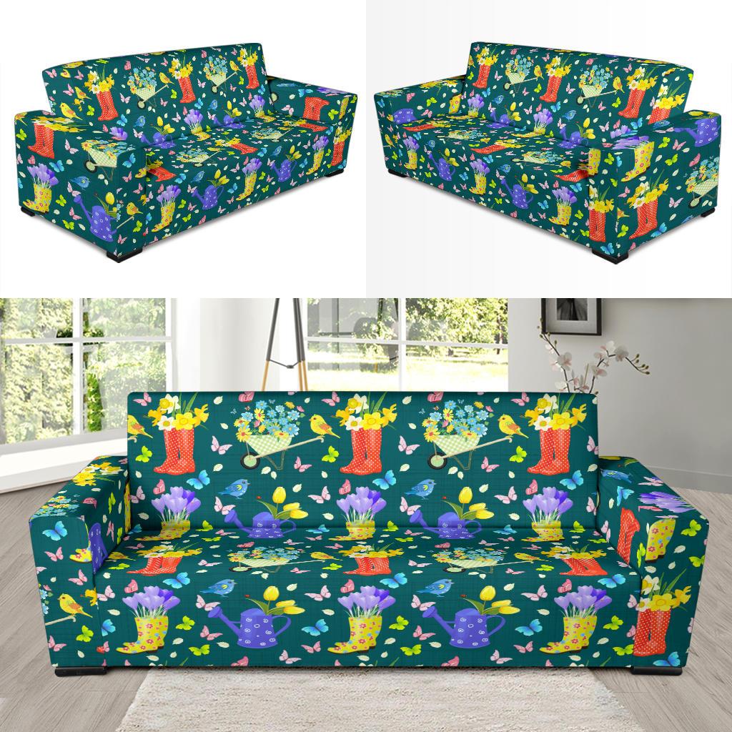 Gardening Pattern Print Design G08 Sofa Slipcover-JORJUNE.COM