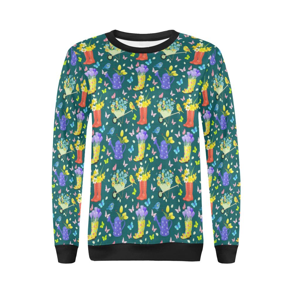 Gardening Pattern Print Design G08 Women Long Sleeve Sweatshirt-JorJune