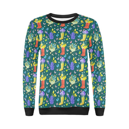 Gardening Pattern Print Design G08 Women Long Sleeve Sweatshirt-JorJune