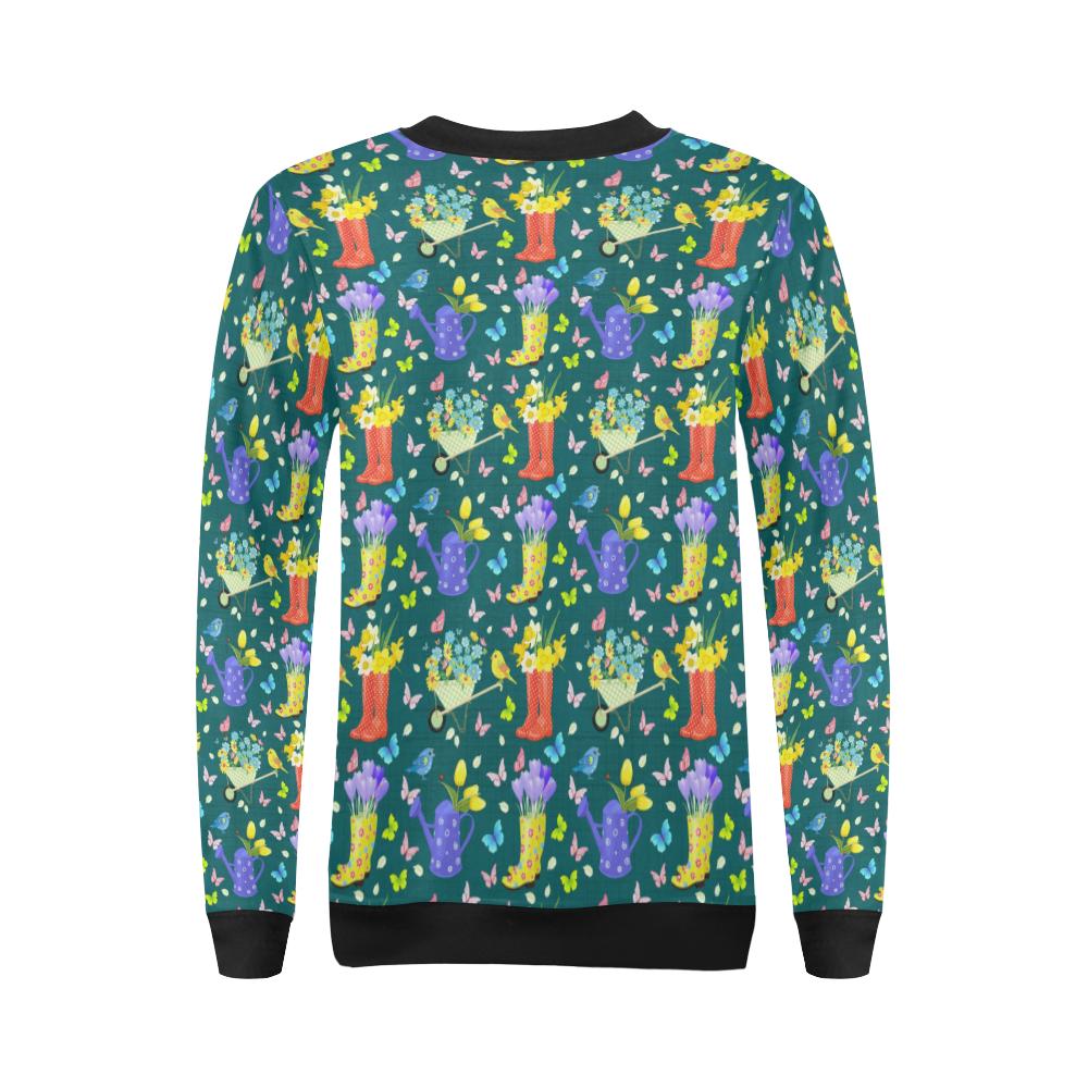 Gardening Pattern Print Design G08 Women Long Sleeve Sweatshirt-JorJune