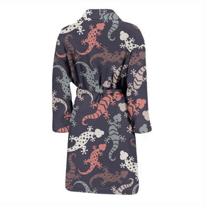Gecko Pattern Print Design 02 Men Bathrobe-JORJUNE.COM