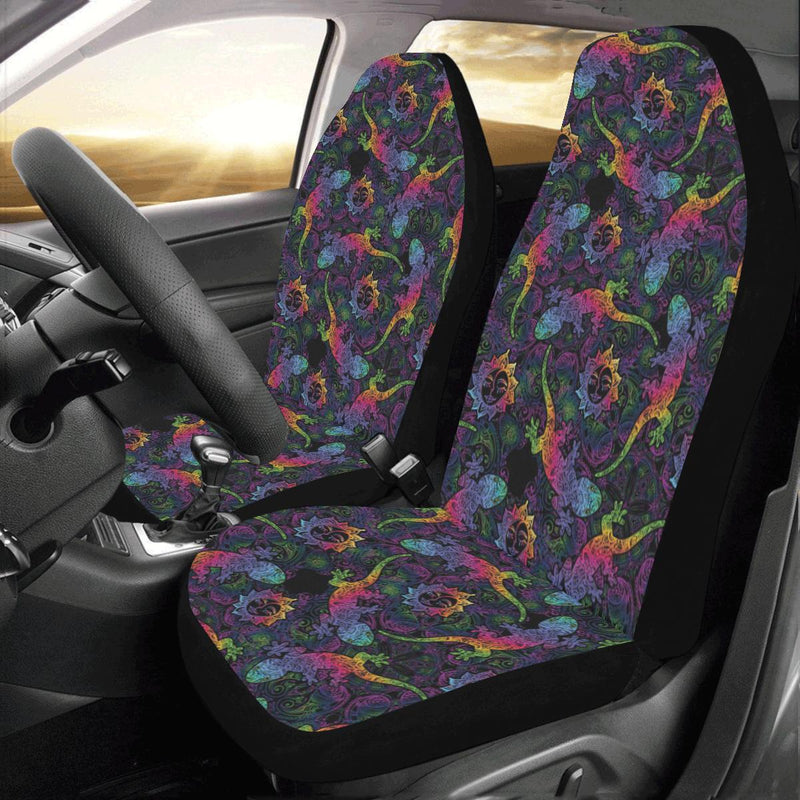 Gecko Rainbow Pattern Print Design 03 Car Seat Covers (Set of 2)-JORJUNE.COM