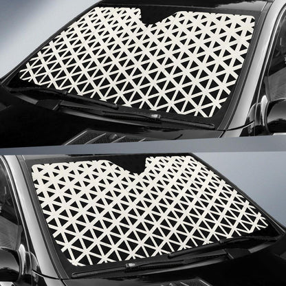 Geometric Black White Pattern Print Design 03 Car Sun Shade-JORJUNE.COM