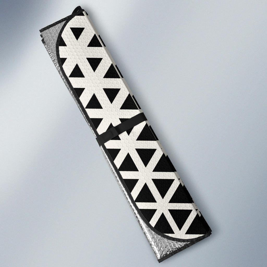 Geometric Black White Pattern Print Design 03 Car Sun Shade-JORJUNE.COM