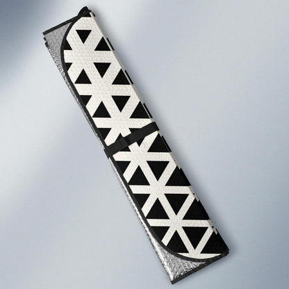 Geometric Black White Pattern Print Design 03 Car Sun Shade-JORJUNE.COM