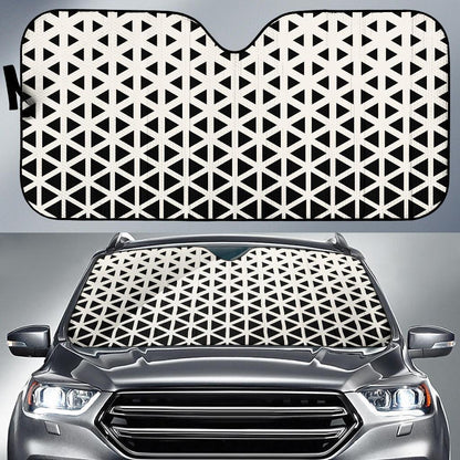 Geometric Black White Pattern Print Design 03 Car Sun Shade-JORJUNE.COM