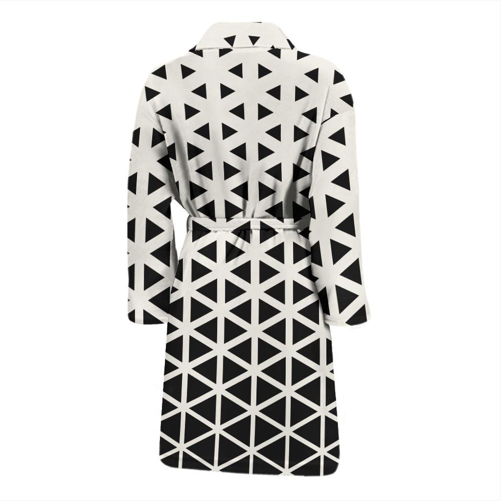 Geometric Black White Pattern Print Design 03 Men Bathrobe-JORJUNE.COM