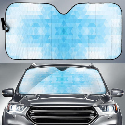 Geometric Blue Pattern Print Design 01 Car Sun Shade-JORJUNE.COM