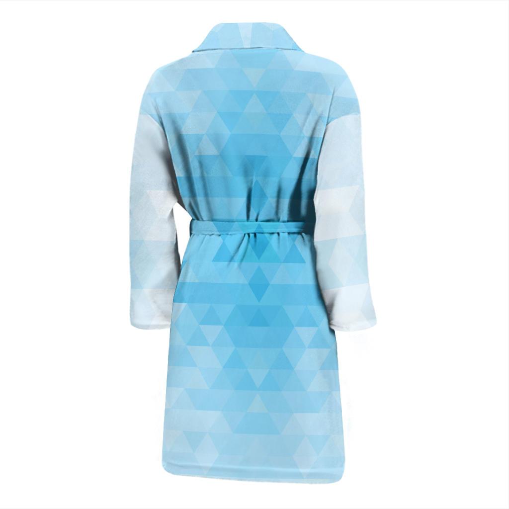 Geometric Blue Pattern Print Design 01 Men Bathrobe-JORJUNE.COM